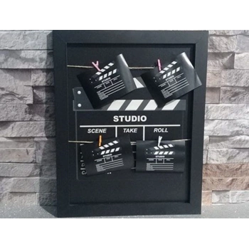 Klaket Tasarımlı İpli ve Mandallı Fotoğraf Çerçevesi No: 2