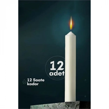Klasik Mum 12 Adet - Kokusuz Mum 721864