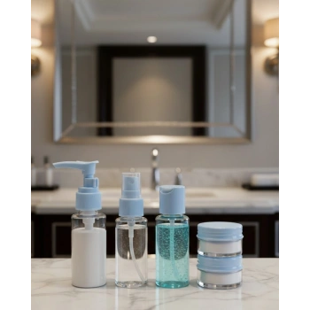 Kompakt 5’li Seyahat Banyo Şişe Takımı Çantalı