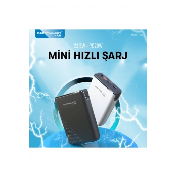 Konfulon A6Q 22.5W Usb 3.0 ve 20W Type-C Çıkışlı 10.000 mAh PD Powerbank - Siyah