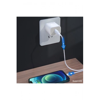 Konfulon C69D 20W + 1M 18W DC15 Type-C to Type-C Kablolu PD Şarj Cihazı