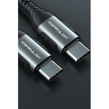 Konfulon DC43 Type-C to Type-C 1M Örgü 60W Hızlı Şarj Kablo - Yeşil
