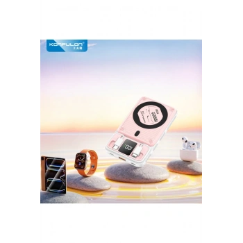 Konfulon M25W 10.000 mAh 20W PD Magsafe Powerbank - Pembe