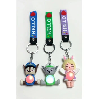 Köpek Işıklı Silikon Anahtarlık