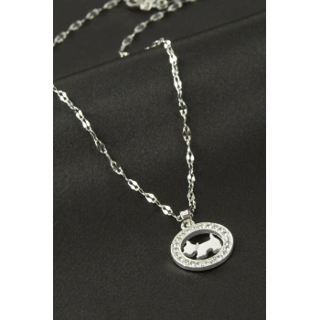 Köpek Zirkon Taşlı Kolye