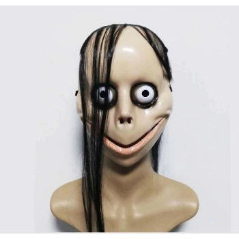 Korkunç Ürpertici Uzun Saçlı Momo Maskesi 24x16 cm