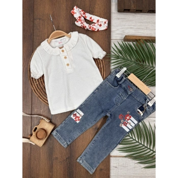 KOT PANTOLON BLUZ TAKIM, PAMUKLU, DESENLİ, MEVSİMLİK, GÜNLÜK, KIZ ÇOCUK & BEBEK  ALT ÜST TAKIM