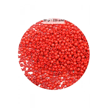 Koyu Turuncu Renk 4 mm Yaklaşık 220 adet/20 gram Cam Boncuk Oya Yazma Bileklik ve Kolye