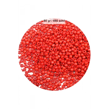 Koyu Turuncu Renk 4 mm Yaklaşık 660 adet / 60 gram Cam Boncuk Oya Yazma Bileklik ve Kolye