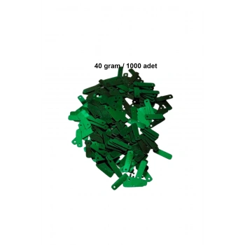 Koyu Yeşil 15 x 5 mm Dantel Oya Yazma Halhal Abiye Lazer Kesim Pul 1000 adet / 40 gram