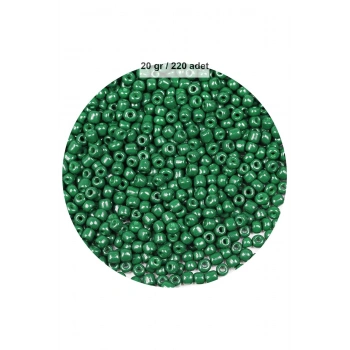 Koyu Yeşil Renk 4 mm Yaklaşık 220 adet/20 gram Cam Boncuk Oya Yazma Bileklik ve Kolye