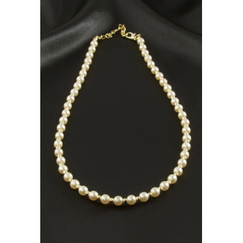 Krem Rengi İnci Kolye