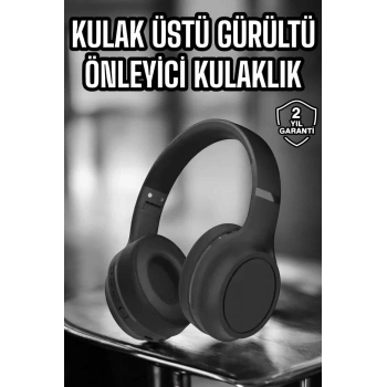 Kulak Üstü Kablosuz Bluetooth Kulaklık Gürültü Önleyici Ayarlanabilir