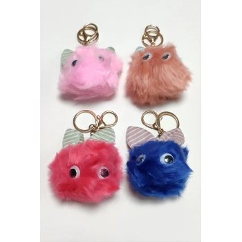 Kulaklı Tüylü Peluş Anahtarlık