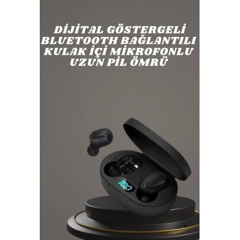 Kulaklık Dijital Göstergeli Bluetooth Bağlantılı Kablosuz Kulak İçi Mikrofonlu Dokunmatik Kontrol