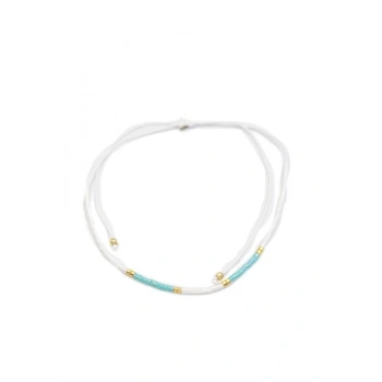 Kum Boncuk Halhal - Beyaz