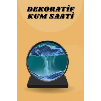 Kum Saati Yuvarlak Şık Kum Tablosu Dekoratif Kum Sulu Kum Saati