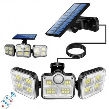 Kumandalı Solar Güneş Enerjili 122 Ledli Hareket Sensörlü Bahçe Aydınlatma Sokak Lambası