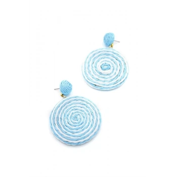 Kumaş Sarmal Küpe - Mavi