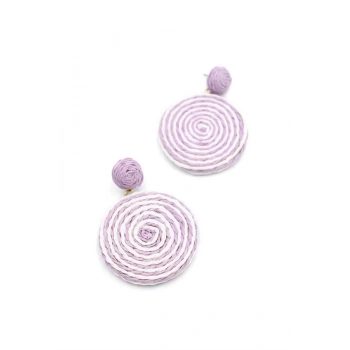 Kumaş Sarmal Küpe - Mor