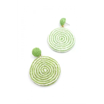 Kumaş Sarmal Küpe - Yeşil