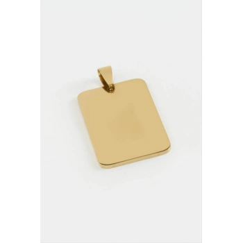 Künye İsim Yazılabilir Çelik Kolye Ucu 2,3*3,2 cm