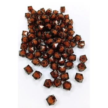 Küp Boncuk İçten Boncuklu Bileklik Çanta Boncuğu 10 mm 50 gr Kahverengi - BNC455
