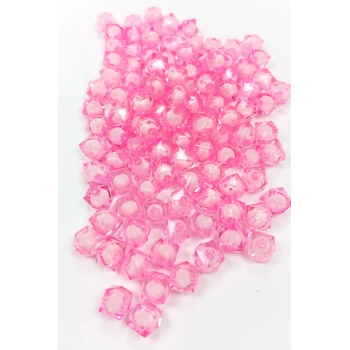 Küp Boncuk İçten Boncuklu Bileklik Çanta Boncuğu 10 mm 50 gr Pembe - BNC459