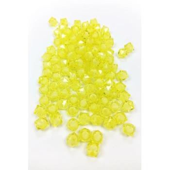 Küp Boncuk İçten Boncuklu Bileklik Çanta Boncuğu 10 mm 50 gr Sarı - BNC454
