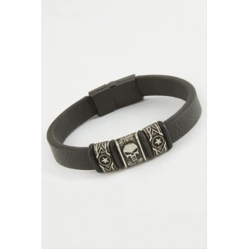 Kuru Kafa Kaliteli Mıknatıslı Suni Deri Bileklik