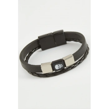 Kuru Kafa Kaliteli Mıknatıslı Suni Deri Bileklik