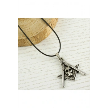 Kuru Kafa Metal Vinlex Deri Kolye