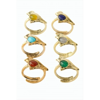 Kuş Doğaltaşlı Otantik Yüzük