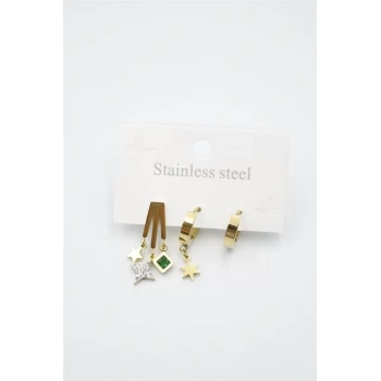 Kutup Yıldızı Çoklu Küpe - Altın