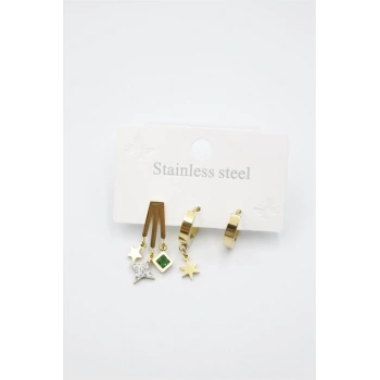 Kutup Yıldızı Çoklu Küpe - Altın