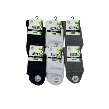 Kuzen Dikişsiz Yarım Konç Bambu Erkek Çorap 12 Adet