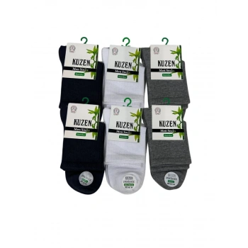 Kuzen Dikişsiz Yarım Konç Bambu Erkek Çorap 6 Adet