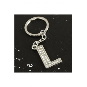 L Harfli Taşlı Anahtarlık