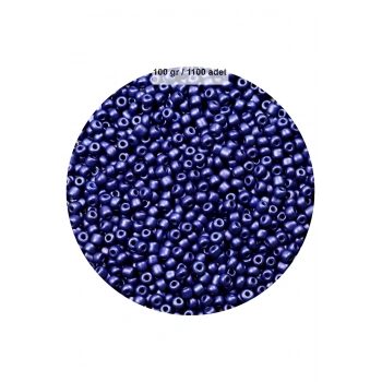 Lacivert Renk 4 mm Yaklaşık 1100 adet / 100 gram Cam Boncuk Oya Yazma Bileklik ve Kolye