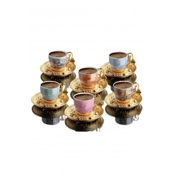 Lal Desenli Mix Kahve Seti -BSM109