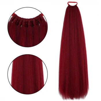 Lastik Tokalı At Kuyruğu Düz - Kızıl