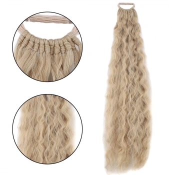 Lastik Tokalı At Kuyruğu Kabarık Afro Dalgalı - Balköpüğü Platin Röfle