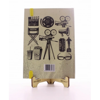 Lastikli Çizgisiz Sert Kapak Retro Cinema Defter