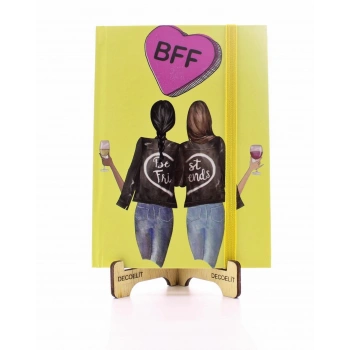 Lastikli Noktalı Sert Kapak Best Friend Defter