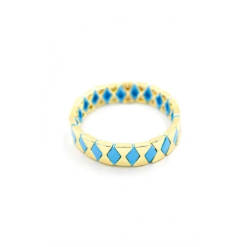 Lastikli Porselen Bilezik - Mavi