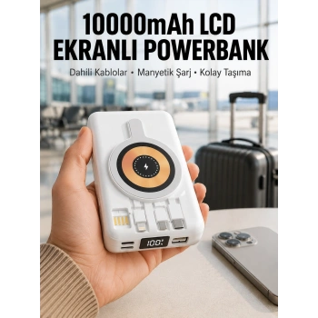 Lcd Göstergeli Manyetik Powerbank Type C Usb Girişli Yeni Nesil