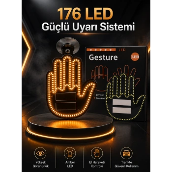 Led Işık El İşareti Araç Camı İçin Uzaktan Kumandalı