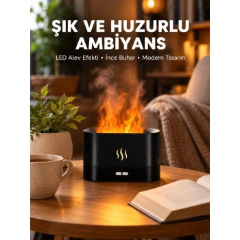 Led Işıklı Buhar Makinesi Alev Efektli Kumandalı Oda Nemlendirici Yeni Nesil