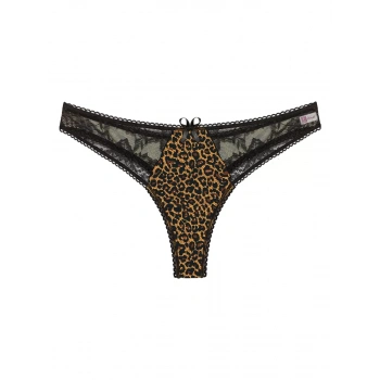 Leopar Desenli Dantelli Fantezi G String Külot