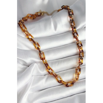 Leopar Desenli Mika Zincir Kadın Kolye - TJ-BKO10236